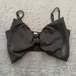Fashion Nova Birthday Girl Bow Top - Black
